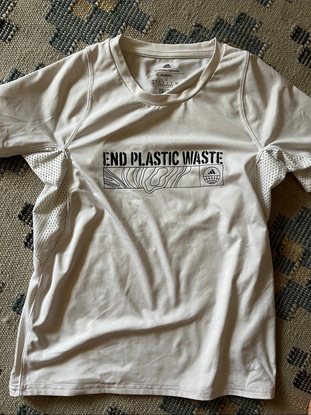 adidas White 'End Plastic Waste' Graphic Performance Tee